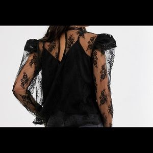 ASOS black floral lace top